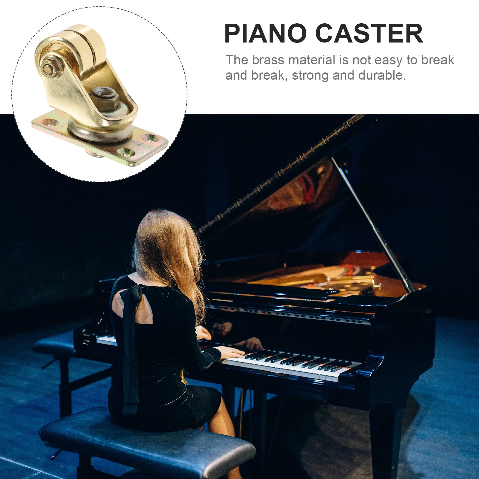 Piano Casters Bottom Wheel Small Assistant for Moving Accessory Upright And Brass Mobile Swivel