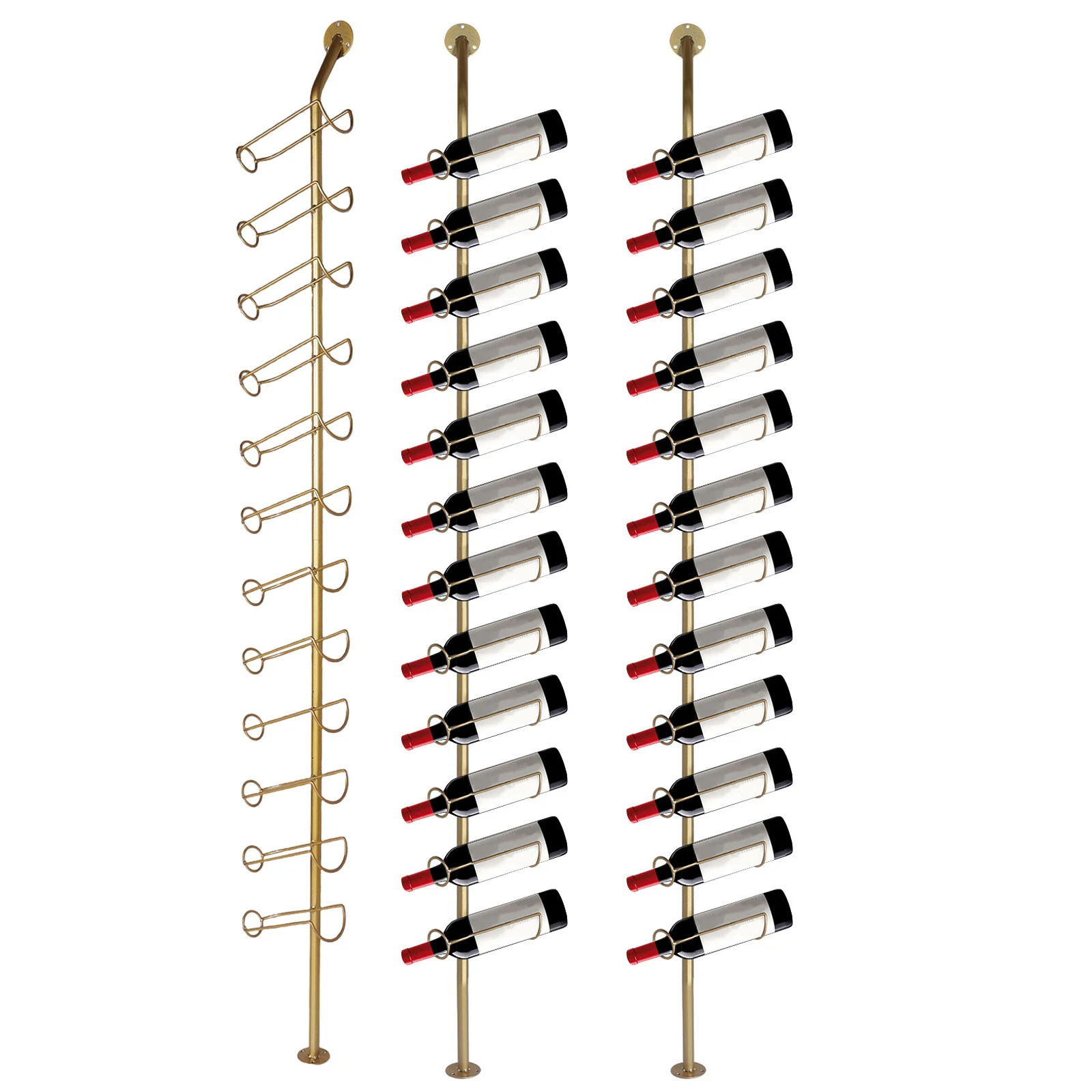 

Liquor Bottles Rack for 12 Wine Bottles 3/6 Pack Metal Wall Hanging Wine Holder Space-saving for Bar Cellars Kitchen Dining Room