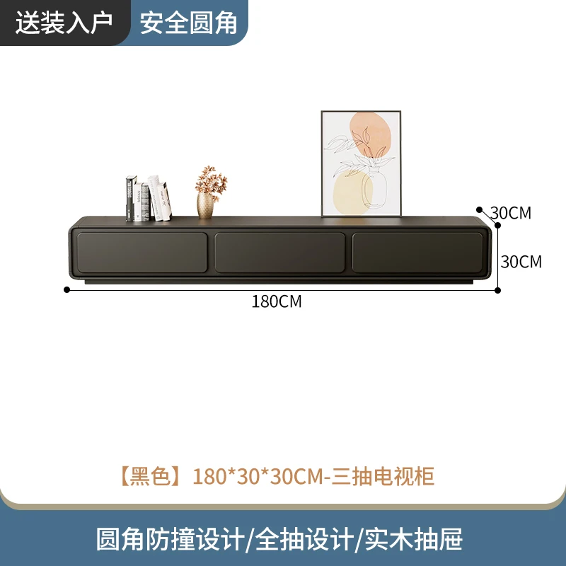 حامل تلفزيون فاخر وحديث من الخشب الصلب مع خزائن تخزين وأرفف لوحدة تحكم الوسائط التلفزيونية لأثاث غرفة المعيشة