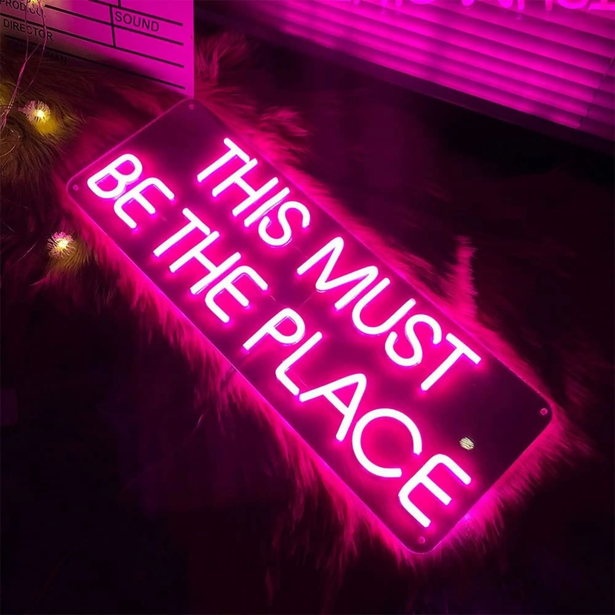 THIS MUST BE THE PLACE Neon Sign Wall Decor USB Dimmable Neon Light for Bedroom Home Bar Party Vanlentine Decor Gift Night Light - view 4