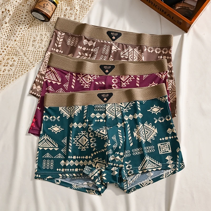 3 Stuks Boxershorts Heren Ondergoed Ijs Zijde Onderbroek Sexy Slipje 3A Antibacteriële Ademende Elastische Lingerie Plus Size L-6XL