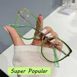 New Trend Blue Light Blocking Optical Spectacles Eyeglasses Metal Cat Eye Eyewear Men Women Vintage Ultralight Computer Glasses