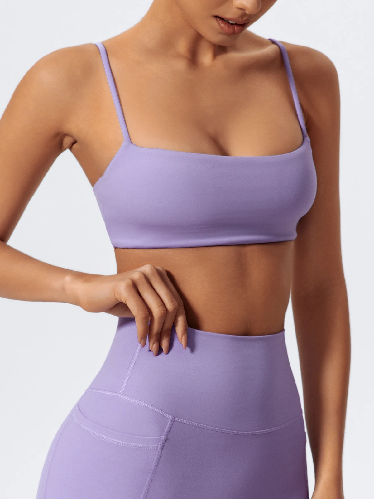 Hearuisavy Sommer Hochelastischer Sport-BH Fitness-Träger-BH Damen Atmungsaktive Yoga-Kleidung Schnelltrocknendes Gym-Top – Detail 17