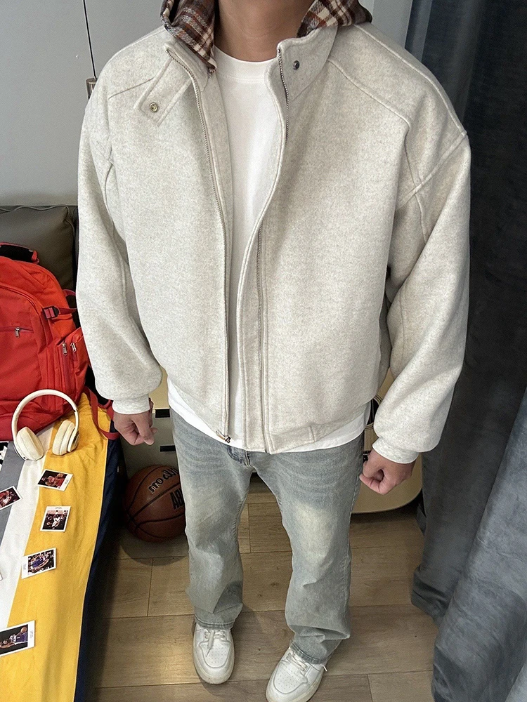 

Мужское зимнее утепленное шерстяное пальто в клетку с капюшоном, ретро-американский стиль, хлопковая одежда, молодежная модная верхняя одежда