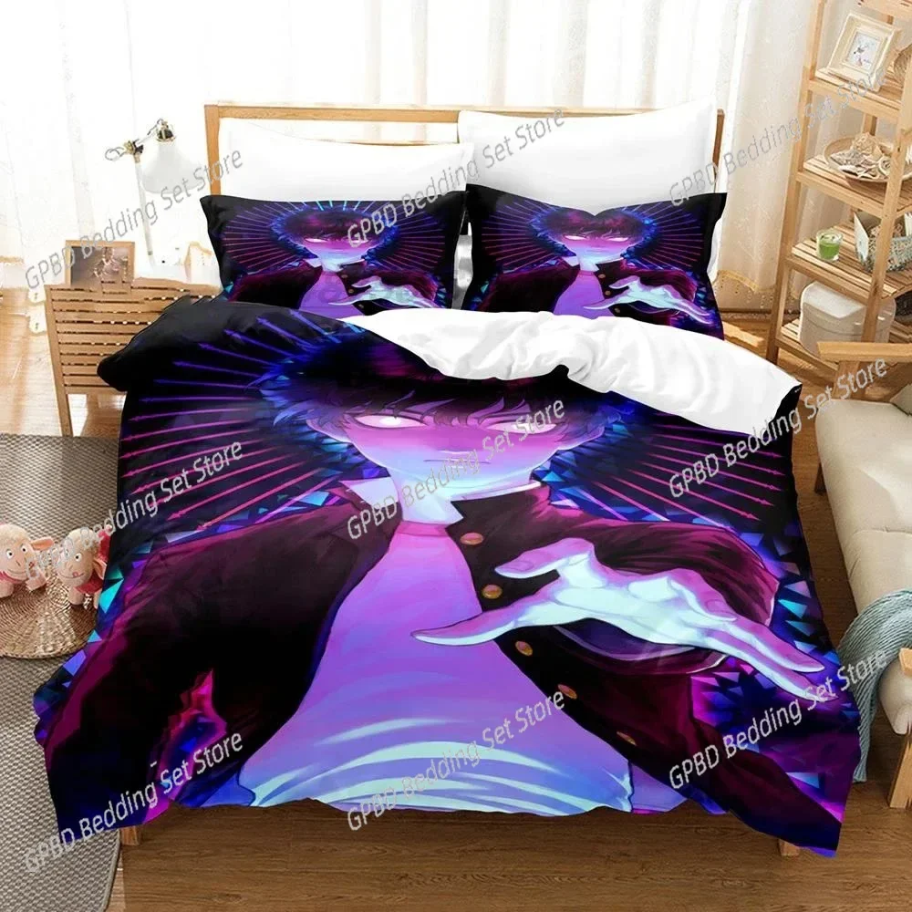 3D Printed Mob Psycho 100 3D Bedding Set Duvet Cover Pillowcases Single Twin Full Queen King Size Home Decor Quilt Boys Gift