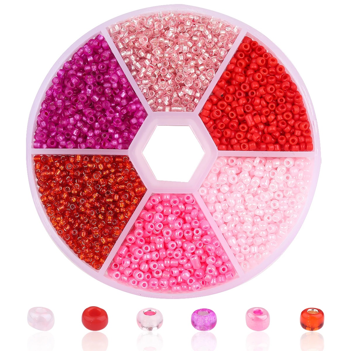Pink Sweetheart Princess Aggregated Glass Beads Mixed Assembly Beads Used as Interval Beads for Friends and Couples Birthday Gif - view 5
