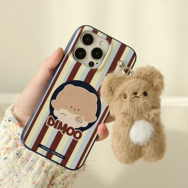 New Popmart Dimoo Animal Kingdom Phone Case Plush Toy Mobile Phone Pendant Cartoon Cute A Holiday Gift For Girls Decoration