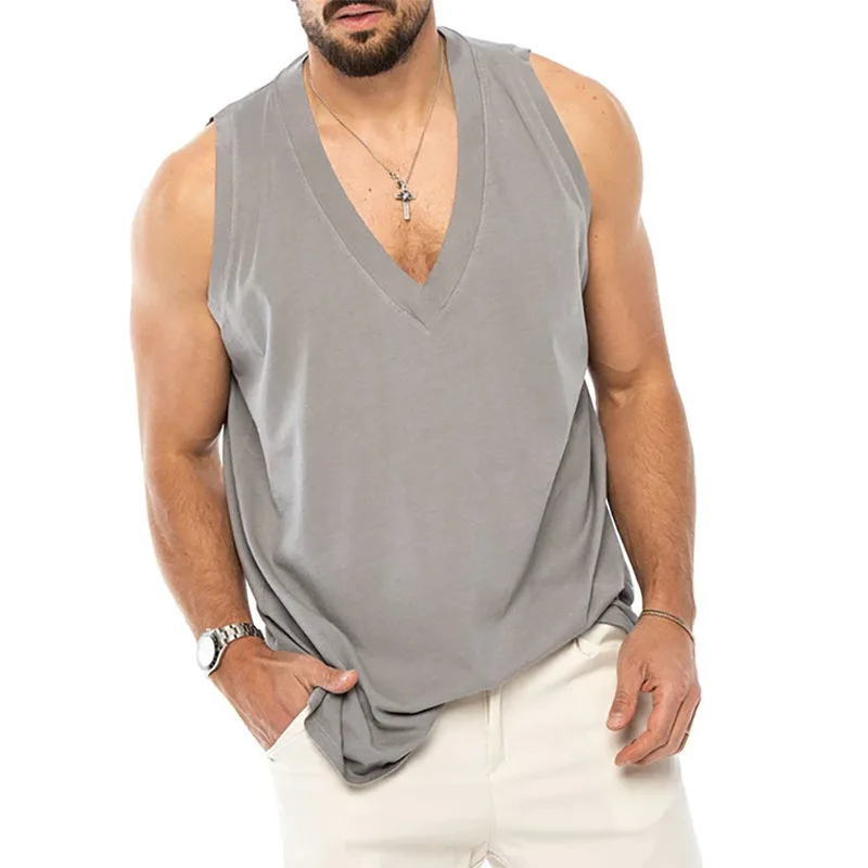 

Men's Summer Sunshine Cotton Vest 2026 New Solid Color Sleeveless Casual Sports Vest