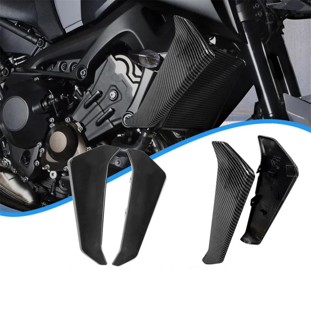 

Black Motorcycle Radiator Side Panels Protector Cover Fairing for Yamaha MT09 MT-09 MT 09 2017-2020