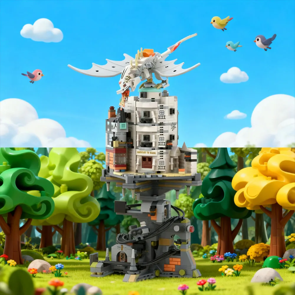 

Creative City Street View Ghost Castle Assembled Building Blocks Bricks Modular Toys Home Decor Perfect for Birthday Day Gift