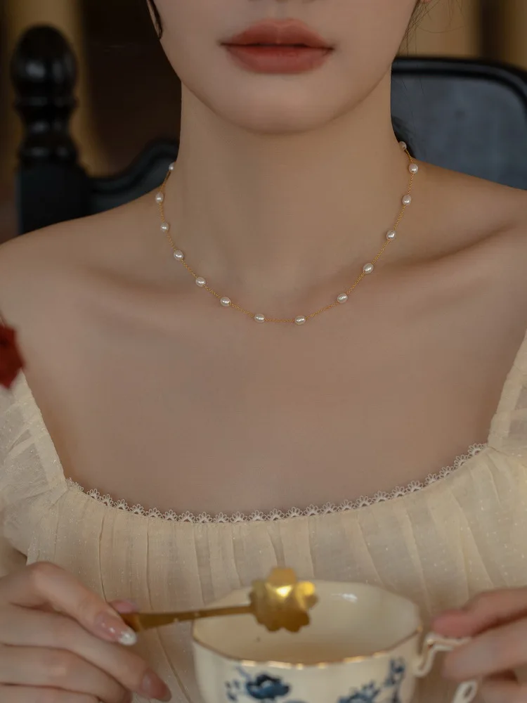 

Ожерелье Lii Ji из настоящего жемчуга 40 + 5 см, 14-каратное позолоченное, не выцветающее, женское колье-колье, ювелирное изделие, подарок