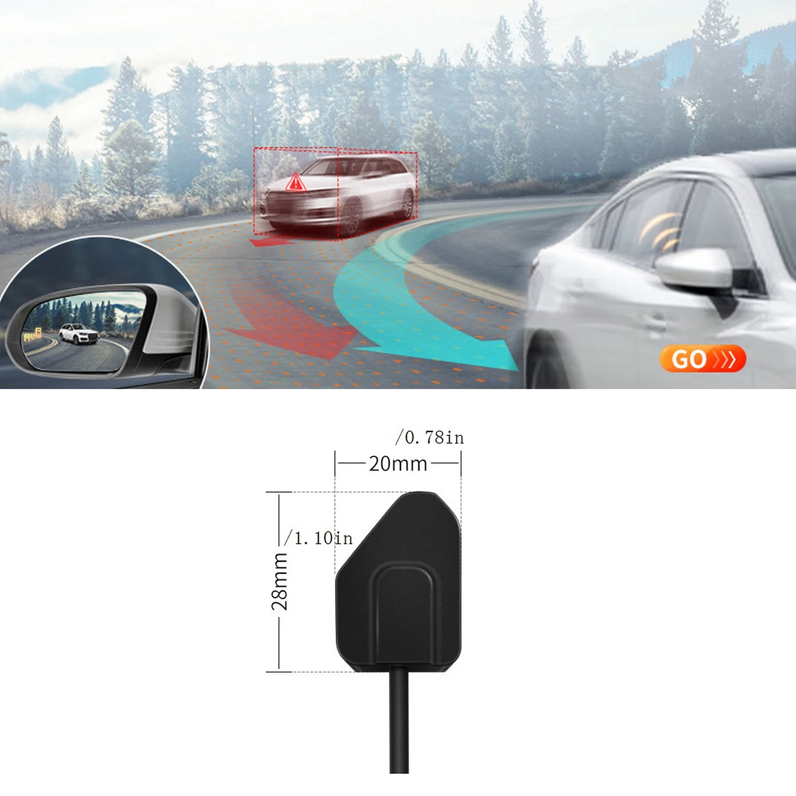 24Ghz Millimeter BSD Wave-Radar Change Lane Safer BSM Blind Spot Monitoring Assistant Driving Safety Lane Change Assist