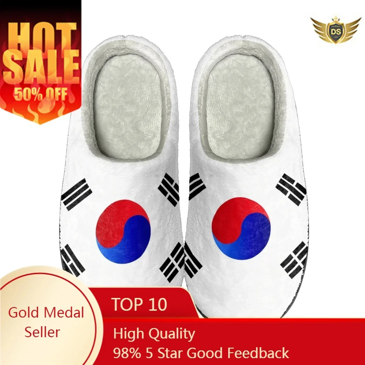 

South Korea Print Casual Cotton Slippers Comfortable Home Flats Floor Shoes Drop Ship Autumn Winter Warm Couple Home Footwear