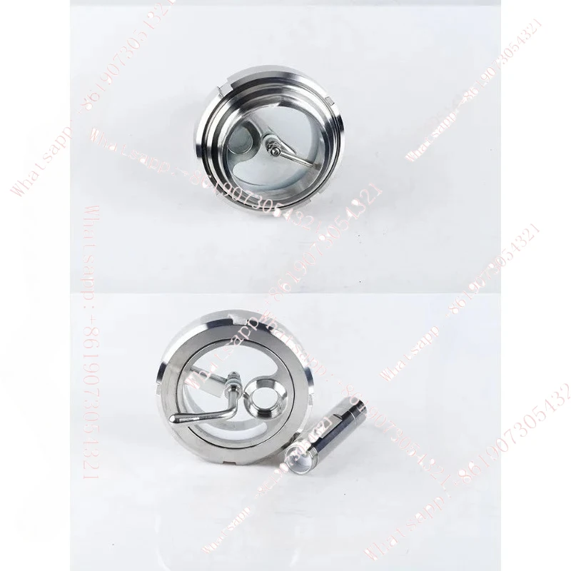 304 Stainless Steel with Brush Loose Joint Visual Lens Lamp Sanitary Grade Yuren Wiper with Lamp Glass Window Visual Hole
