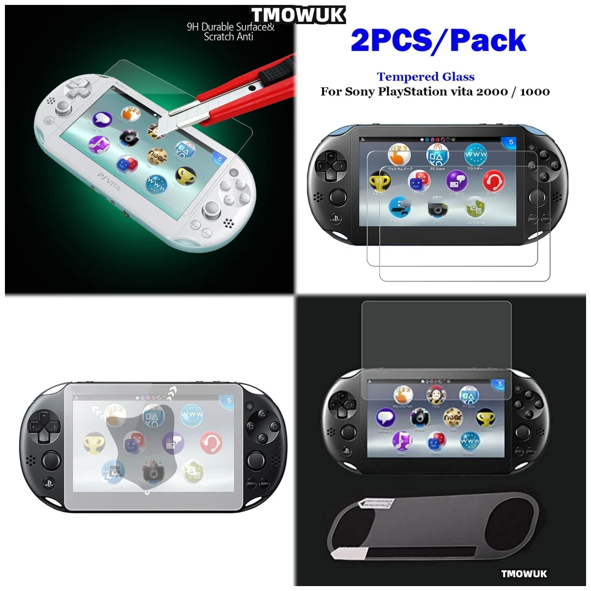 

Full Coverage Tempered Glass Guard For Sony PS Vita 1000 PS Vita 2000, Ultra-Clear Protection, Easy To Apply