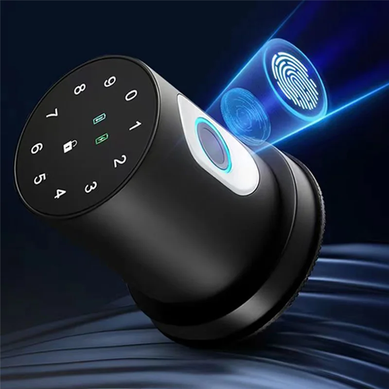 -قفل الباب الذكي MEOF مع بصمة الإصبع NFC، رمز التطبيق، مفاتيح احتياطية، مقبض باب بلوتوث أنيق (بصمة إصبع سوداء + بلوتوث)