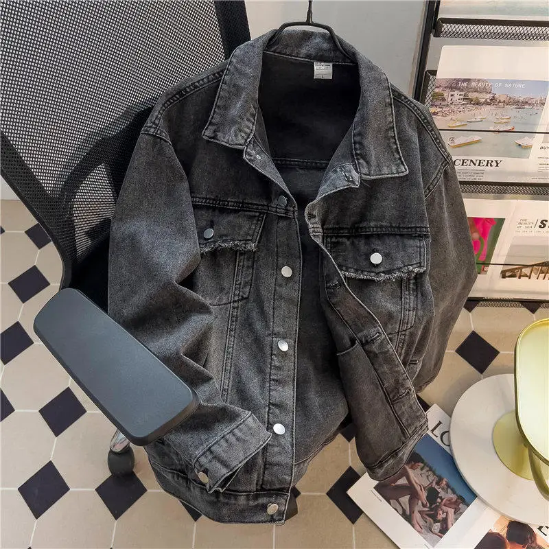 

Мужская потертая джинсовая куртка с бахромой, американская повседневная модная свободная куртка, весенне-осенняя уличная мужская куртка с лацканами в стиле ретро