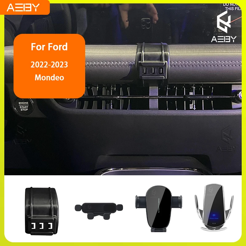 

For Ford Mondeo 2020-2023 Phone Holde Car Mobile Support Special Fixed Bracket Base Wireless Charging Stand Interior Accessories