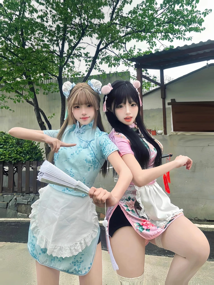 تنورة صينية جديدة من Sle Dr loween Cisas Cosplay orm تنورة خادمة ناعمة للفتيات ملابس يومية