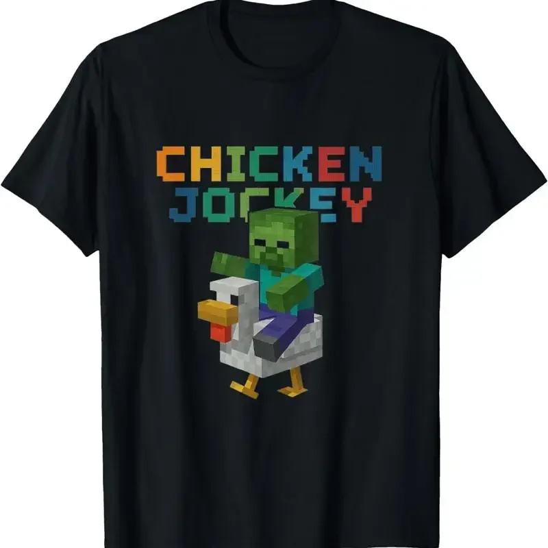 Chicken Jockey Zombie Pixel Funny Apparel T Shirt All Size S 4XL