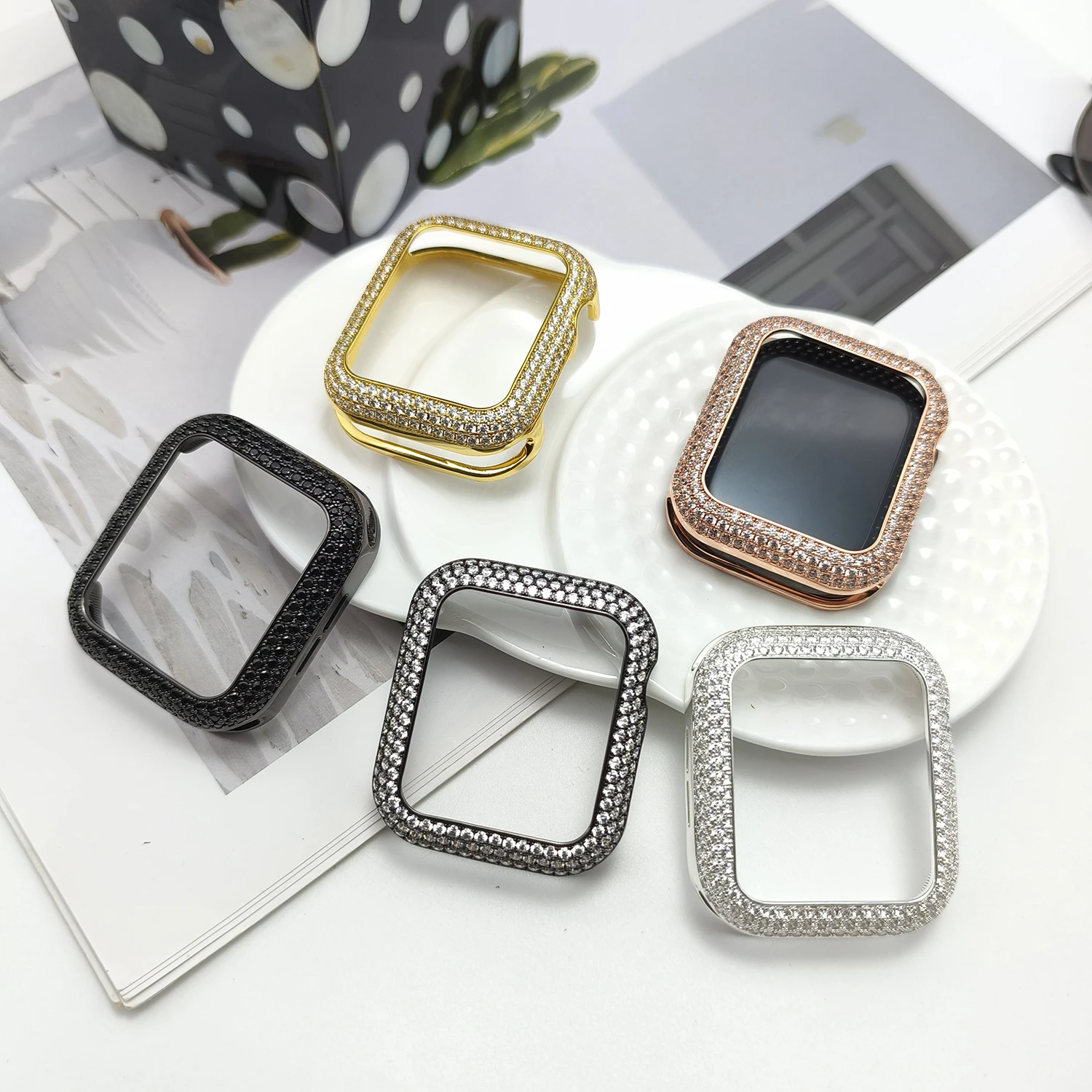 

Luxury full diamond aluminum alloy hollow case for Apple Watch S11 46/45/44/42/-38mm high-end protective case for iwatch S10 S9