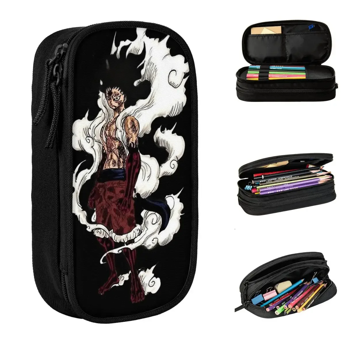 

Furios Luffy Pencil Cases Anime Pencilcases Pen Box for Student Large Storage Bags Students School Gift Accessories