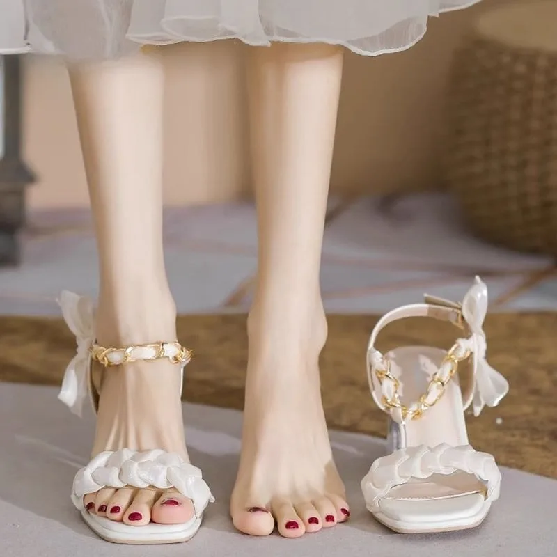 Women's Summer Fairy Princess Sandals New Peep-toe Chunky High Heel Lightweight Elegant Versatile Fashion Stylish Comfortable - view 4