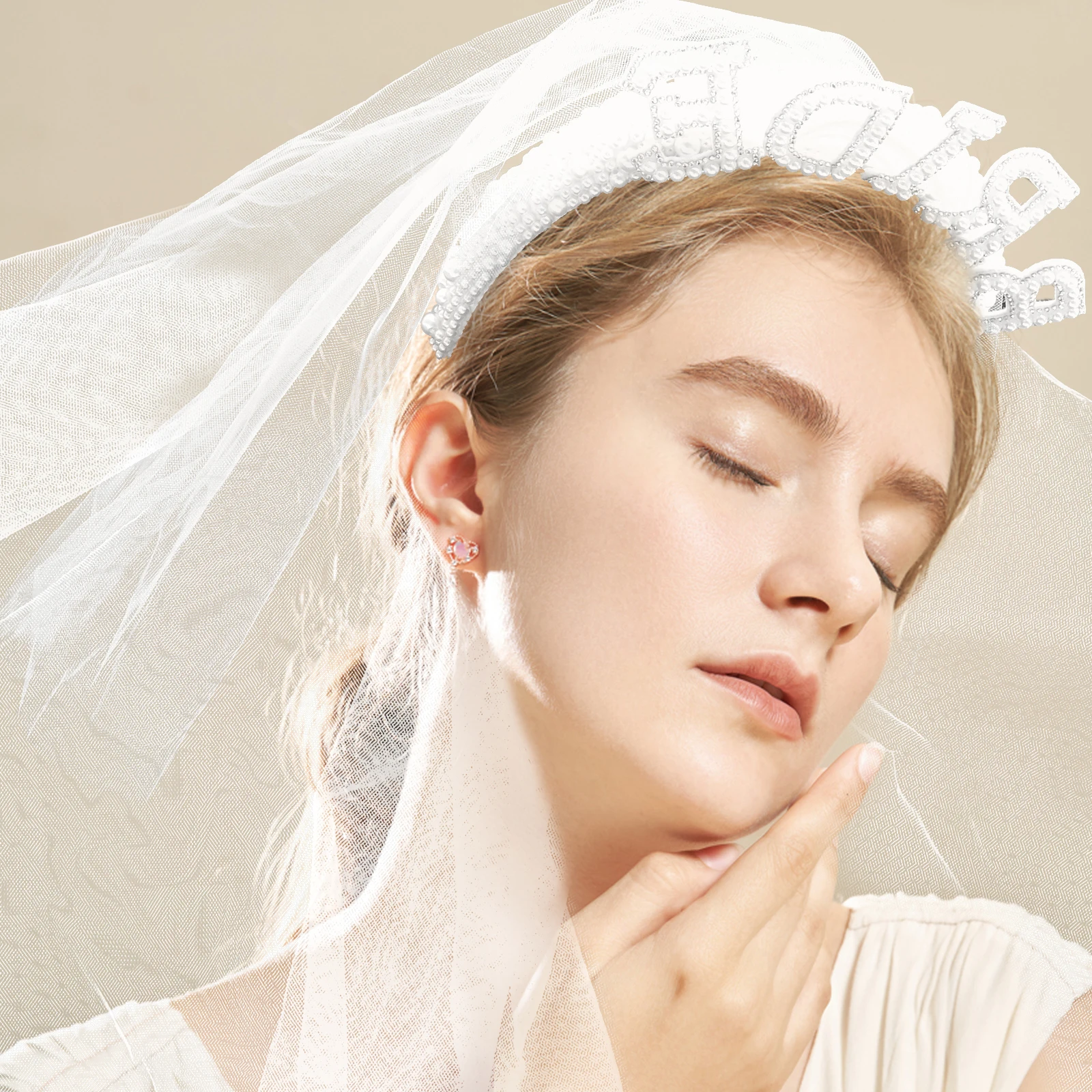 

Жемчужная свадебная повязка на голову, легкий элегантный шиньон для невесты, свадебная повязка на голову, свадебный декор для волос, свадебный головной убор для невесты