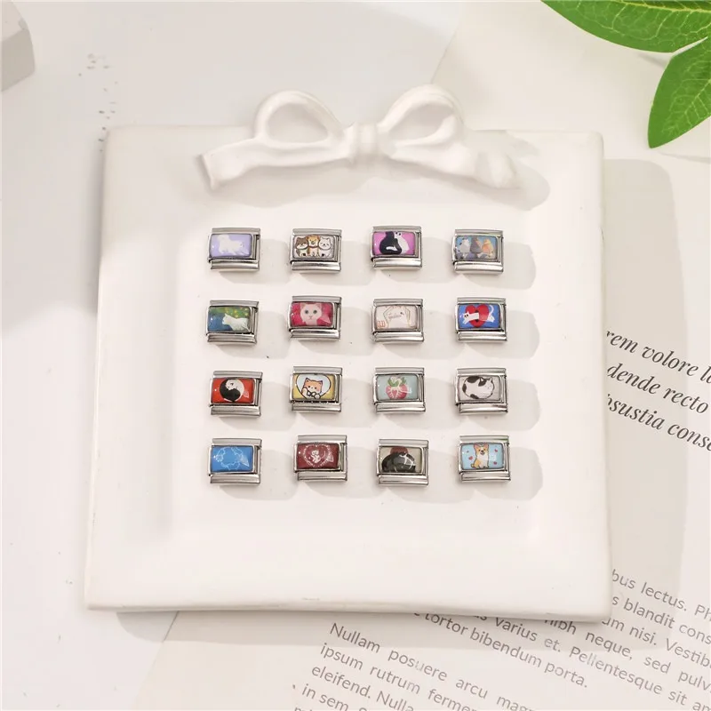 2025 Fashion Lovely Animals Dogs Corgi Cats Pet Italian Charm Fit 9mm Stainless Steel Women DIY Bracelet Gift Jewelry Wholesale image 5