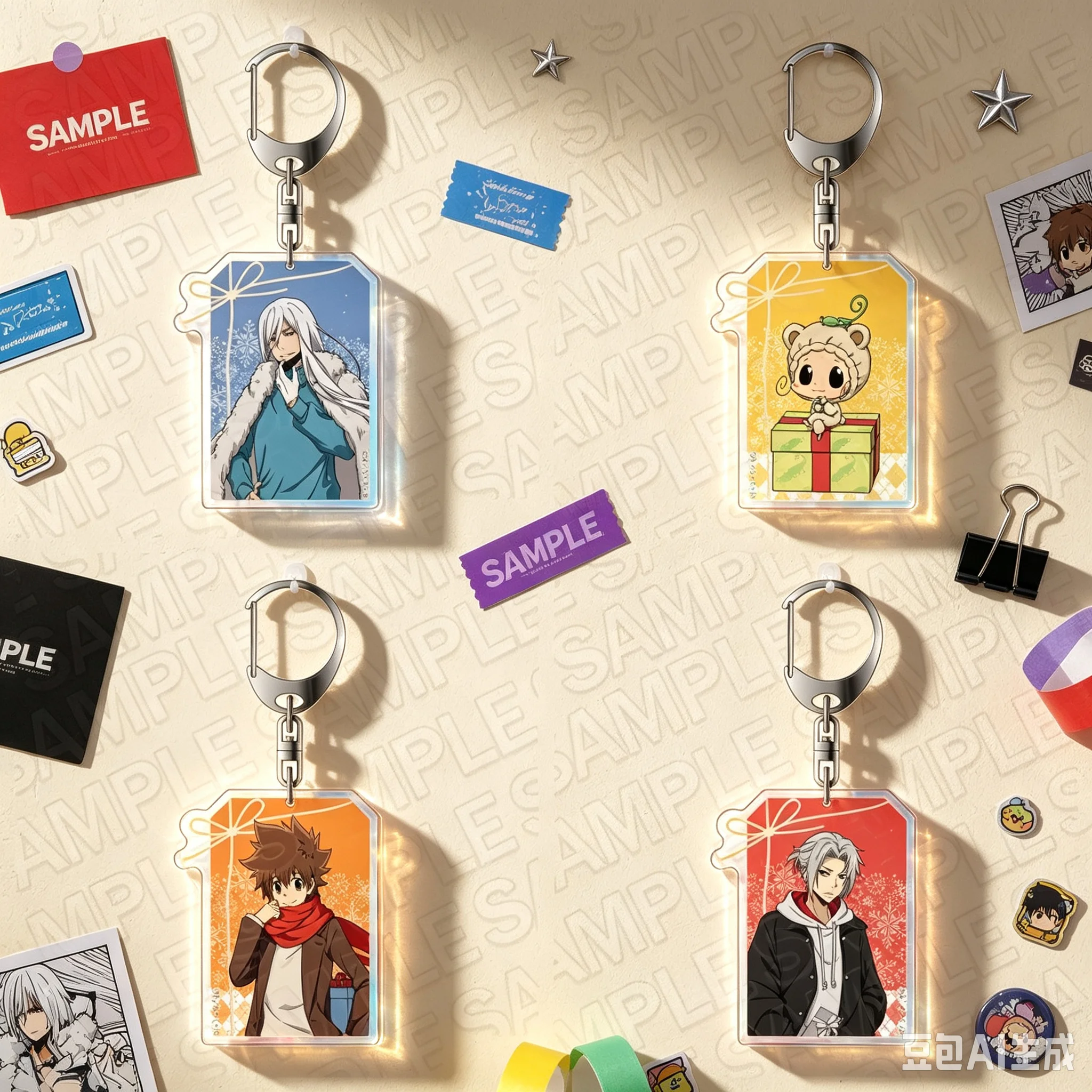 Anime Katekyo Hitman Reborn! Bag Pendant Gifts For Girls For Fans Gifts Jewelry Acrylic KeyRing High Definition Images Keychain