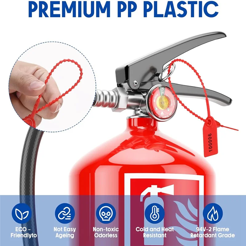 AED7-2000 pièces joint en plastique inviolable extincteur étiquette joint numéro de sécurité collier à fermeture éclair 250Mm de longueur
