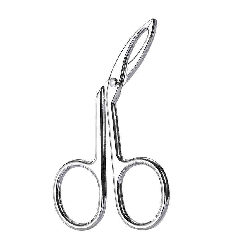 Pinça de sobrancelha em forma de tesoura de aço inoxidável, ferramenta de remoção de sobrancelha de cabeça plana, extrator de pelos profissional, ferramenta de maquiagem