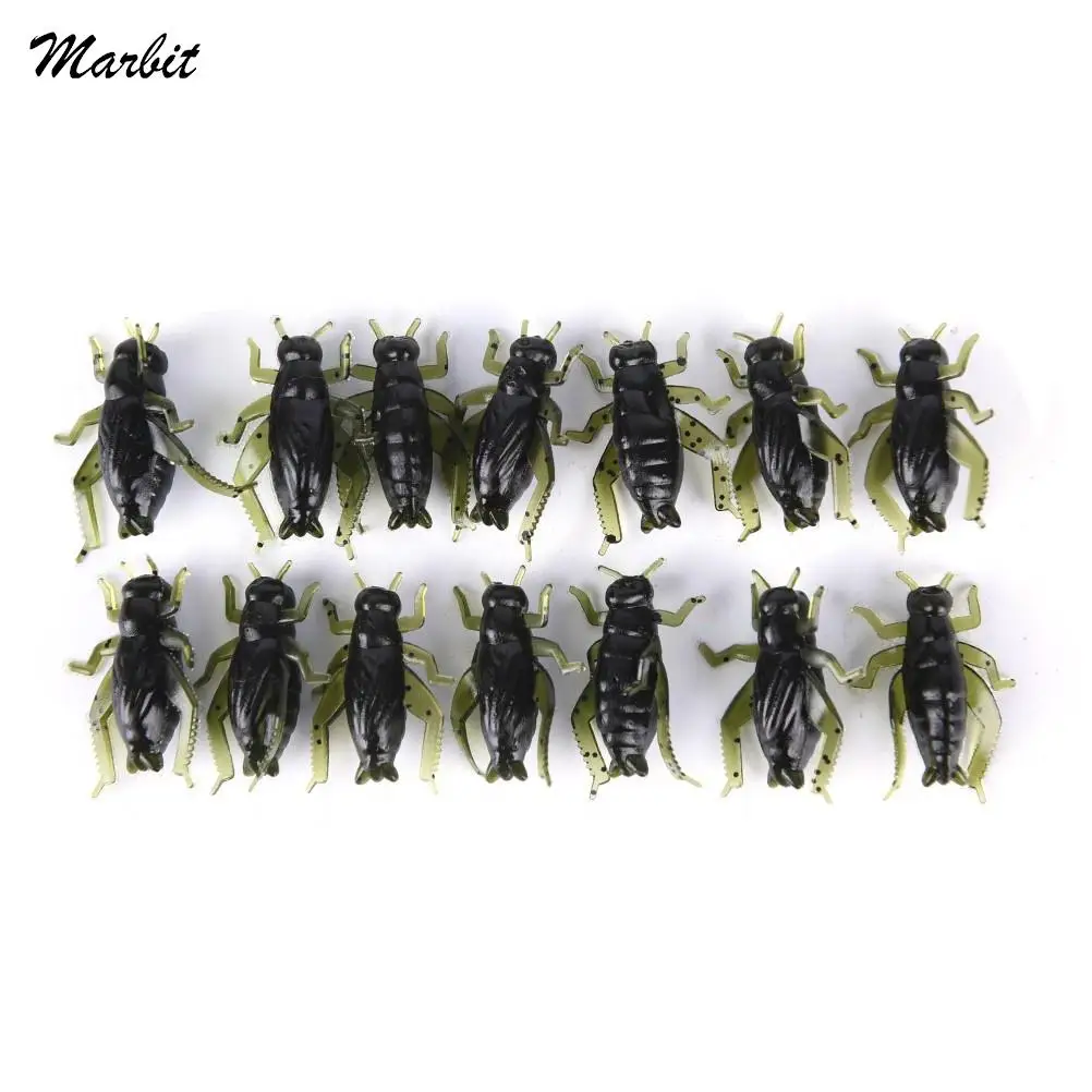 20pcs/lot Artificial Soft Cricket Fishing Lures  Insect Bait Pesca Lightweight Grasshopper Floating Ocean Wobblers Silicone Bait