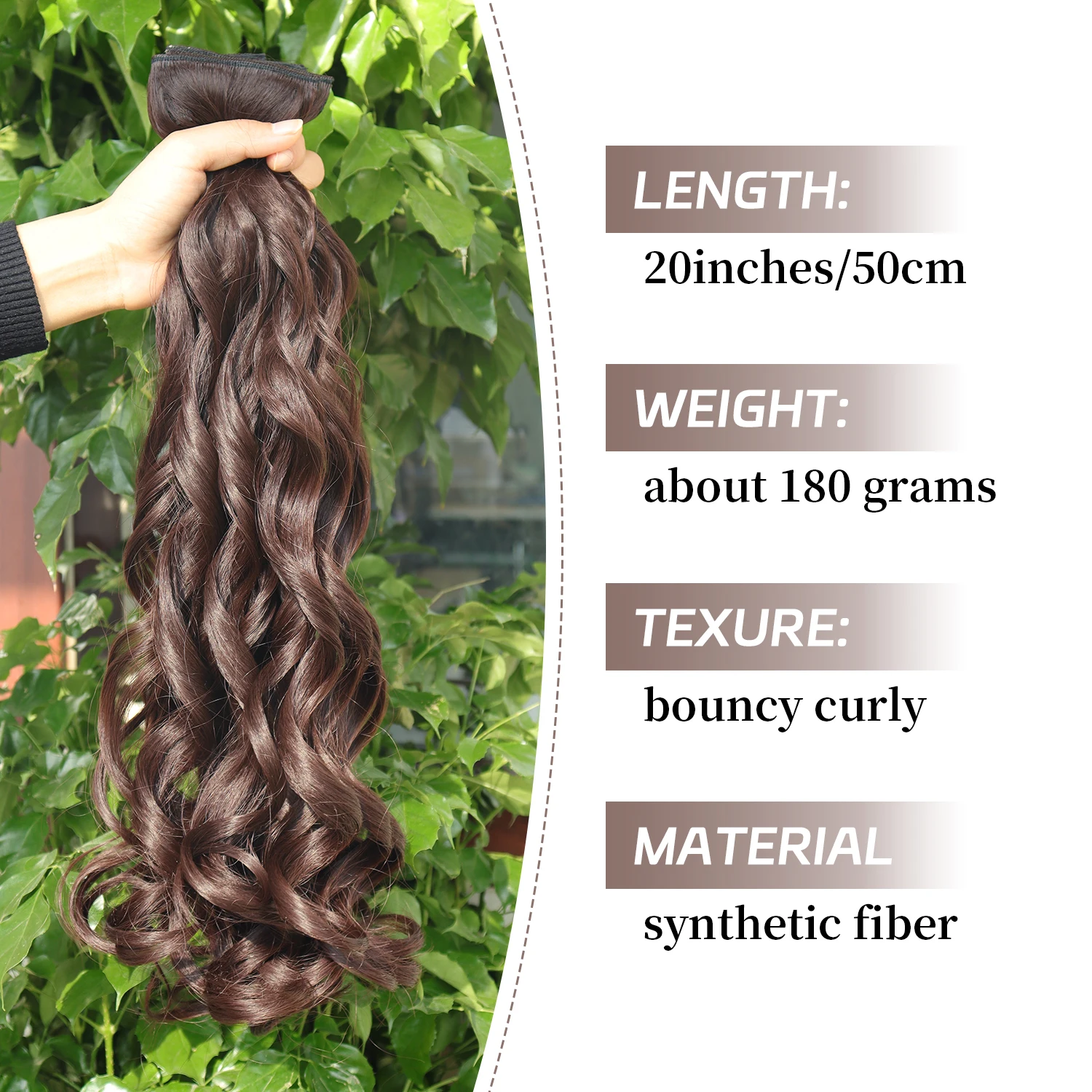 Synthetic 20 Inch Long Bouncy 11 Clip In Hair Extensions 4Pcs/Set Curly Black Blonde Hair Accessories Suitable For Women