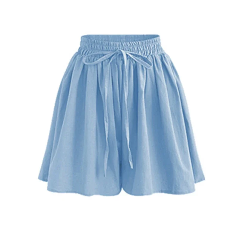 

Large Size Wide Leg Shorts Summer 200 Pounds Chiffon Skirt Elastic Waist Loose and Versatile Casual Pants