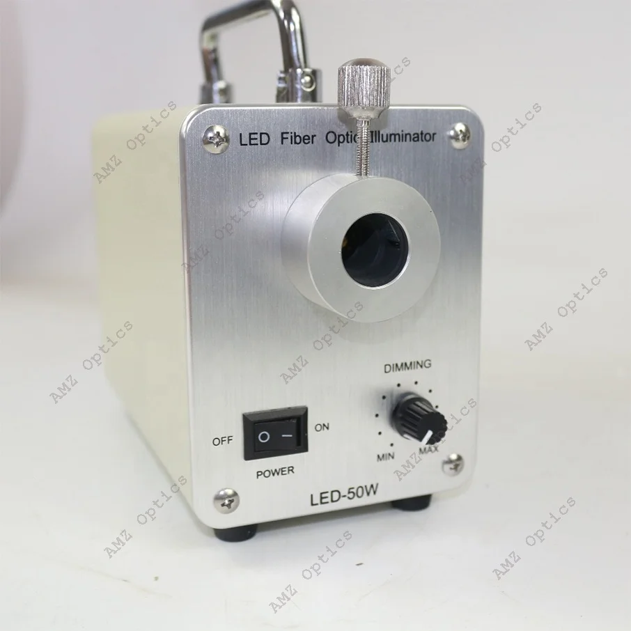 50W LED Fiber Optic Dual Gooseneck Microscope Light with CE RoHS Certification for Precision Illumination