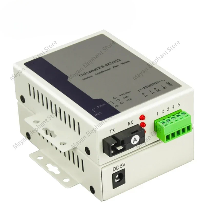 1 Pair 1 Channel Bidirectional Data Over Fiber Optic Converter with RS485 and 600w Surge Protection