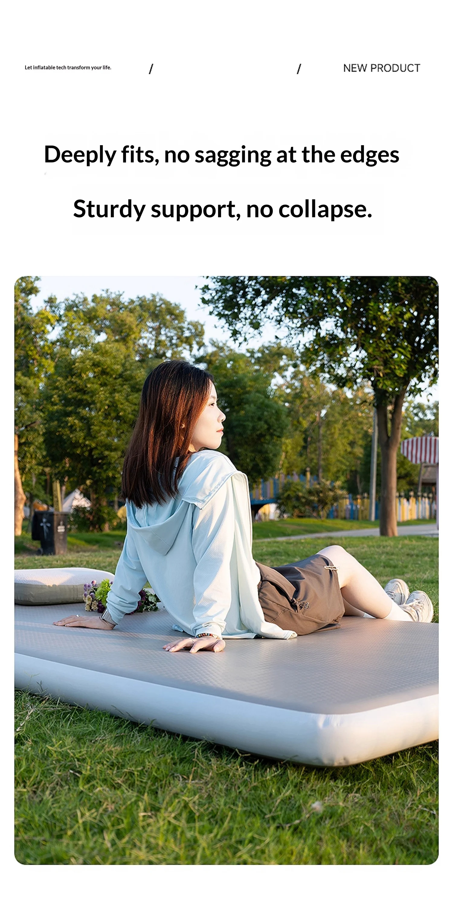 Lohascamping Air Mattress Compact Folding Sleeping Bed Camping Tent Mat 1-2 Person Inflatable Mat 10cm Thicken Sleeping Mat