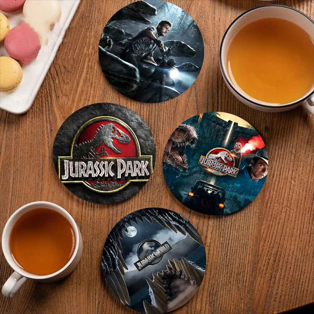 

J-Jurassic P-park Illustration Coaster Wooden Drink Tray Suitable For Restaurants And Coffee Shops Easy To Wash And Clean