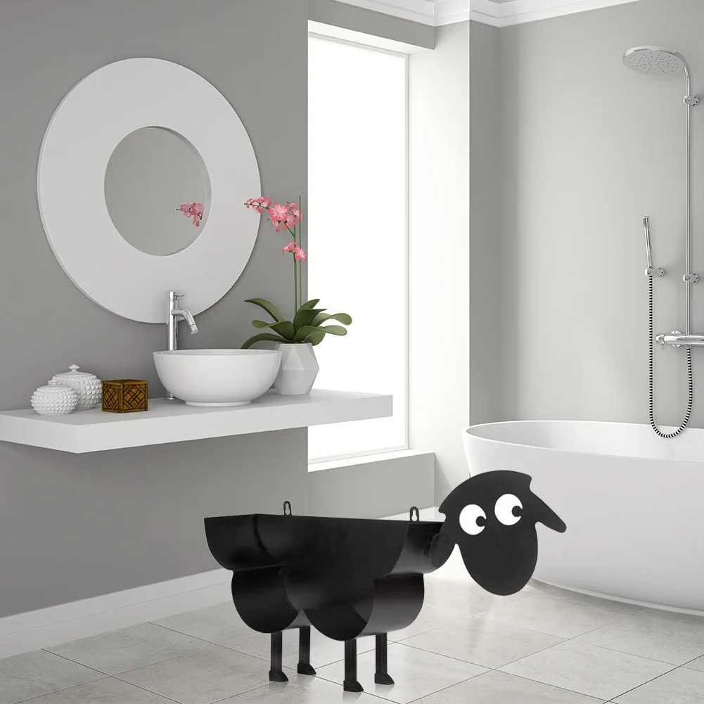 Toilet Paper Holder Metal Free Standing Toilet Tissue Holder Space Saving Dog Sheep Shaped Roll Paper Decorative Rack