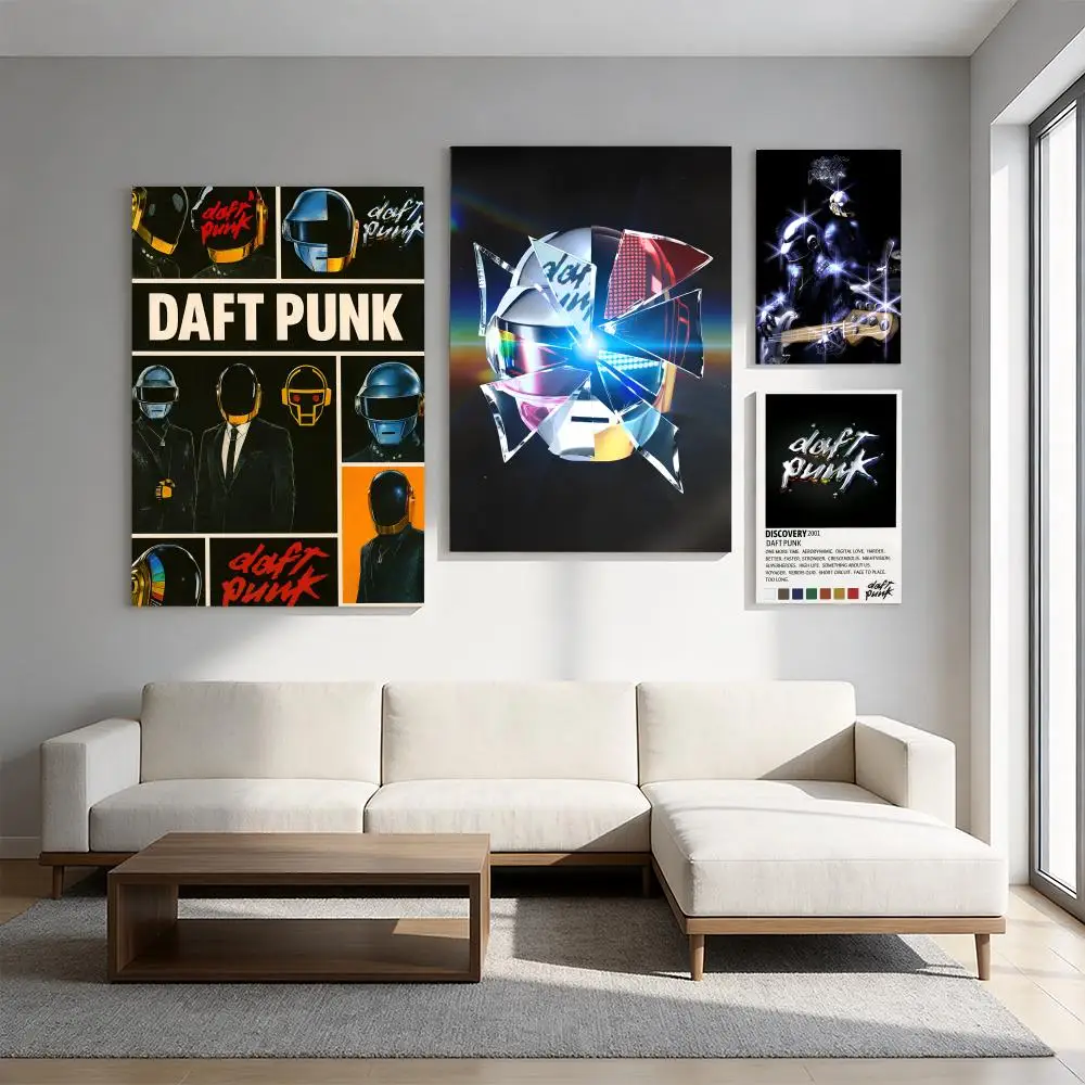 Band D-Daft Punk Poster Premium HD Self-Adhesive Wall Decor – Peel & Stick, Residue-Free
