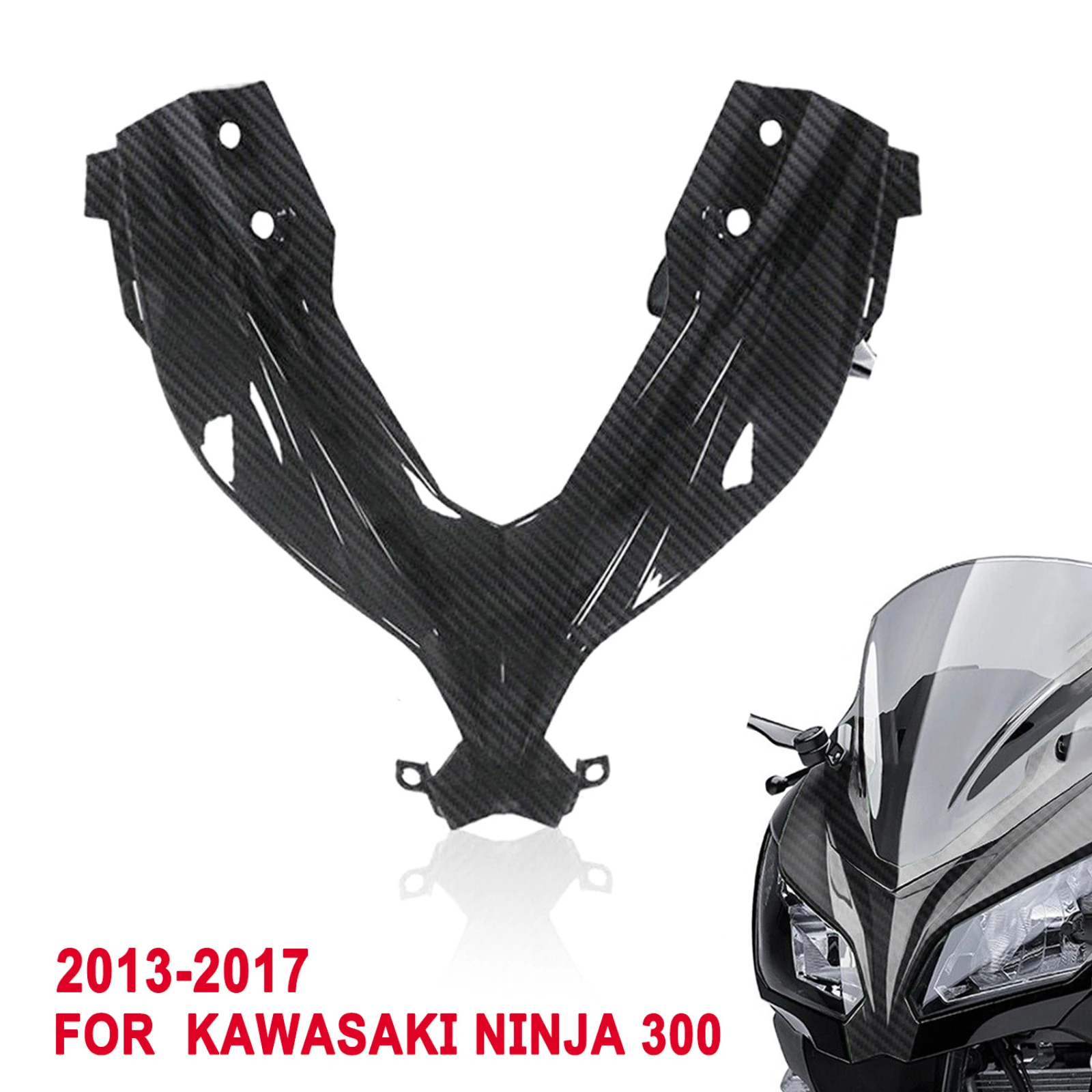 For Kawasaki Ninja 300 2013-2017 Front Headlight Middle Cowl Fairing Motorcycle Central Mask Fairing Replacement Accessories