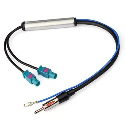 18.1'' Car Special Radio Antenna AM/FM Audio Radio Signal Amplifier Dual Fakra RF Radio Antenna Aerial Adapter For VW For Audi