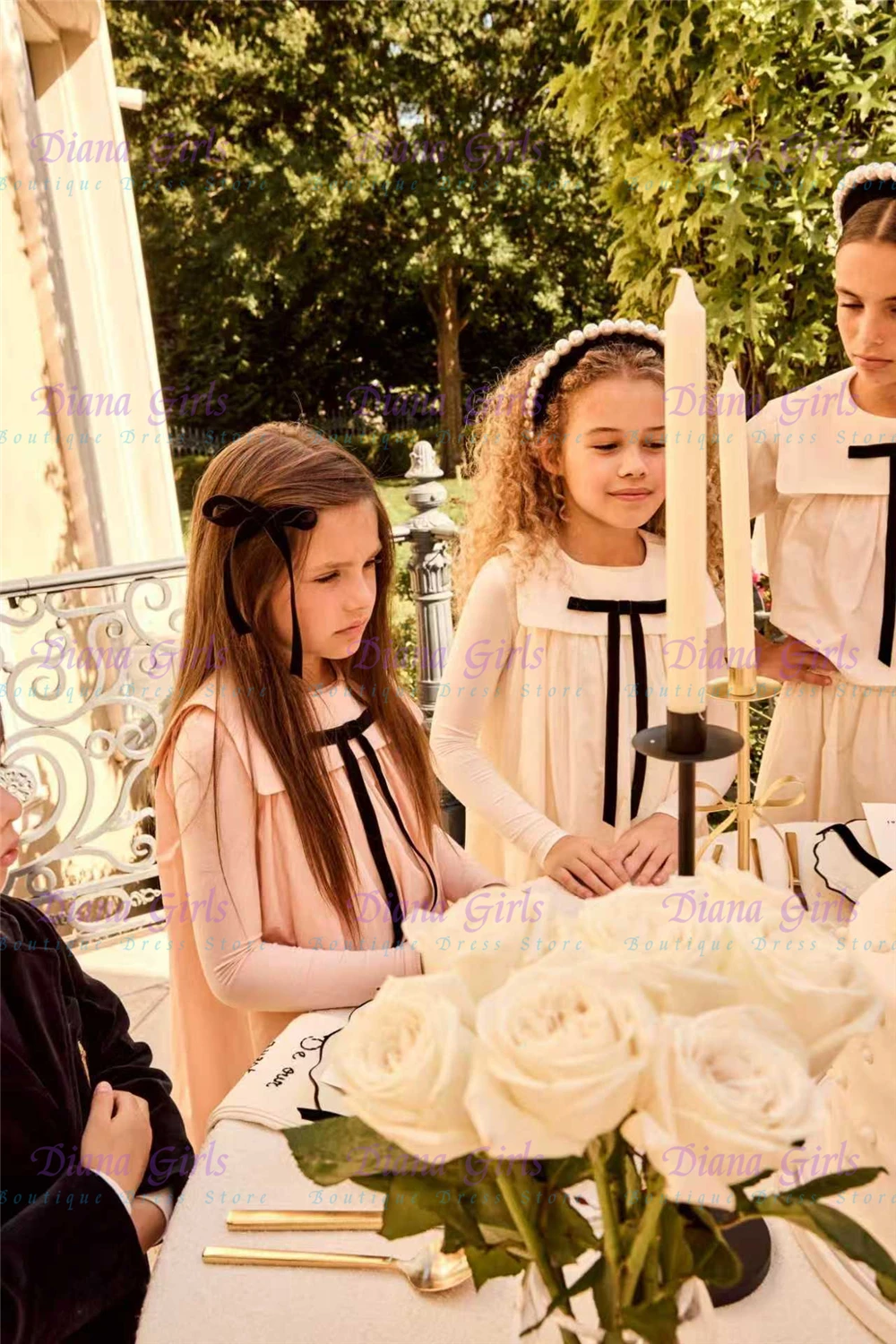Quality Lovely Communion Flower Girl Dress Sleeveless Satin Taffeta A-Line For Kids Princess Birthday Gowns Wedding Ball Dresses