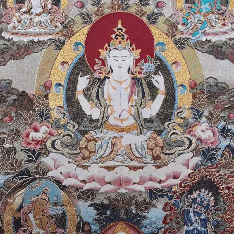 Tibet Thangka Um Pedaço Antigo, Laca, Antigo Bordado, Jiangsu, Fábrica Por Atacado, Transporte Da Gota