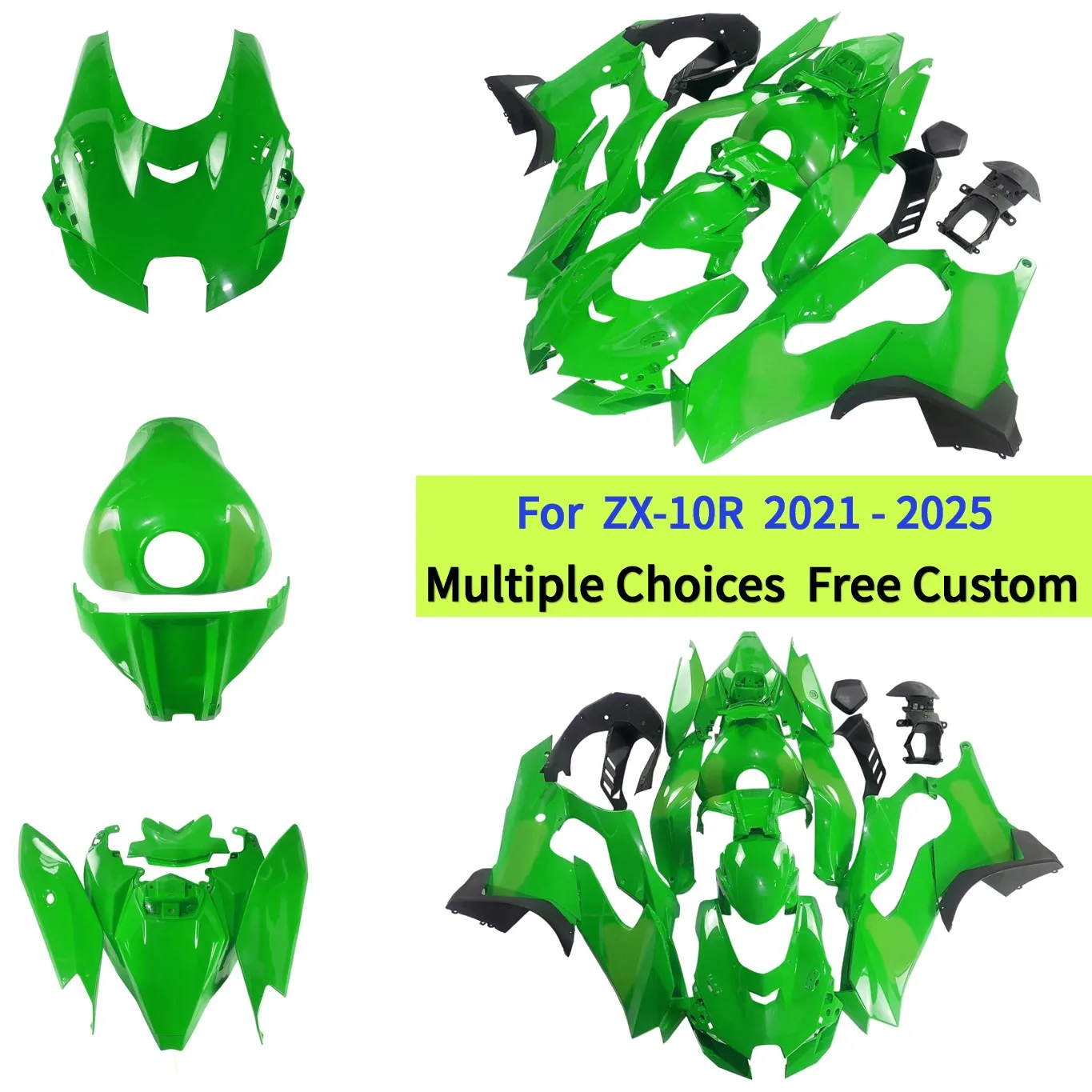 

Motorcycle Fairing Replacement Accessories For Kawasaki ZX-10R 2021 2022 2023 2024 2025 ABS Injection Bodywork set | Gloss Green