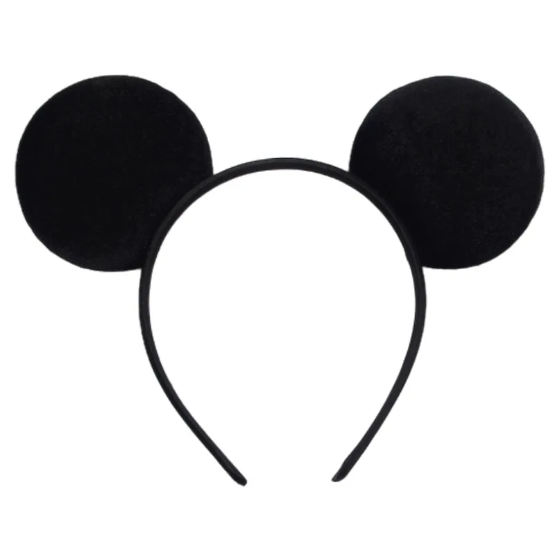 Samt-Stirnband mit Mickey-Ohren und Schleife, Einfaches Stirnband für Freizeitpark-Partys – Detail 6