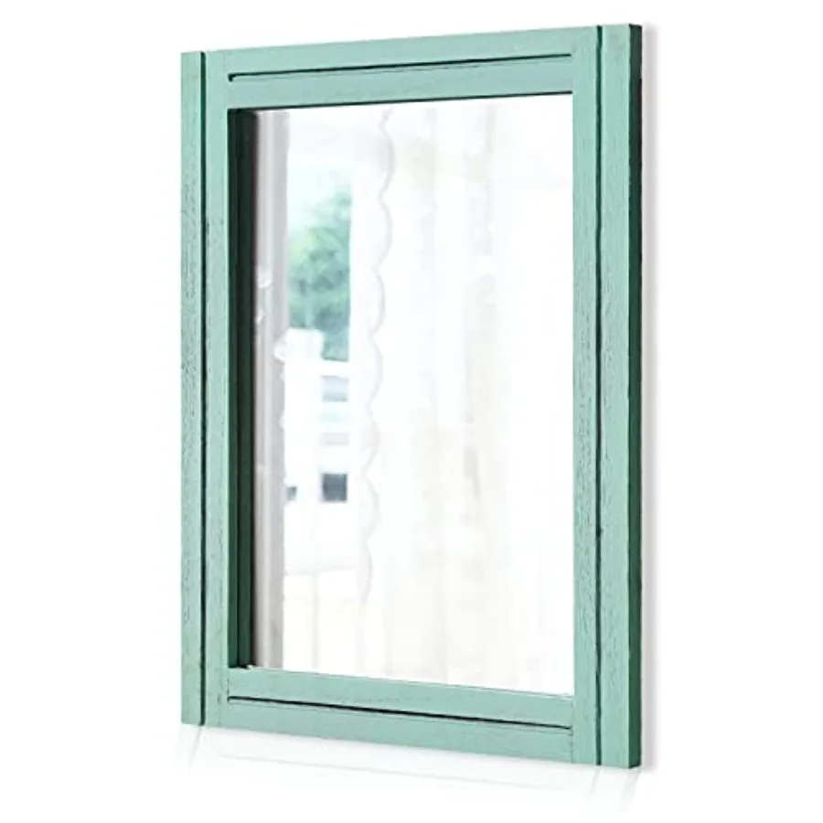 

Rectangle Wall Mirror with Wood Framed Modern Hanging Mirrors Decor for Bedroom Bathroom Living Room Entrance Large 20"x16