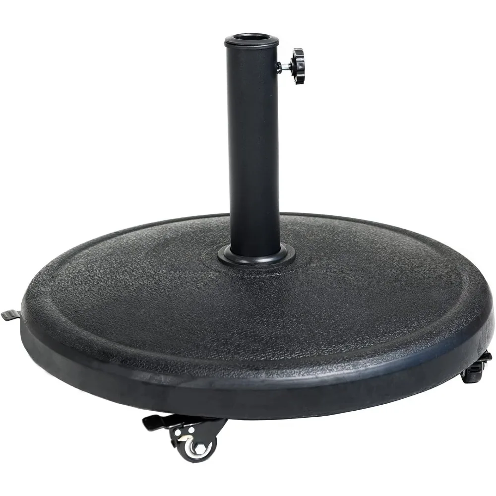 

Heavy Duty Resin Base Stand with Wheels for Outdoor Patio Market Umbrella, 44 lb Square, Black Base Umbrella Stand