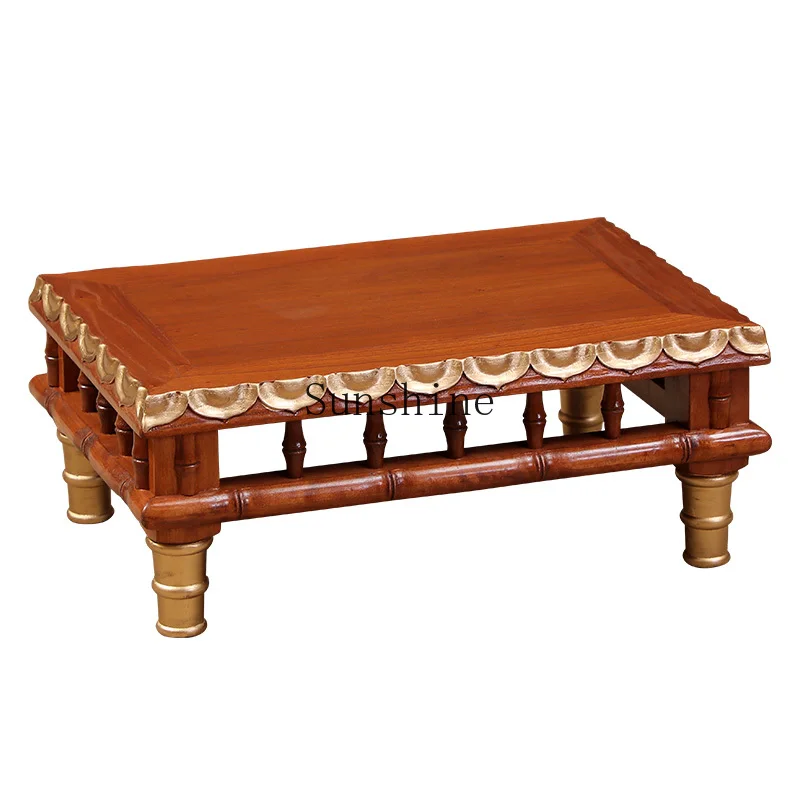 Thai household solid wood kang table low table bay window tatami hand-painted tea table